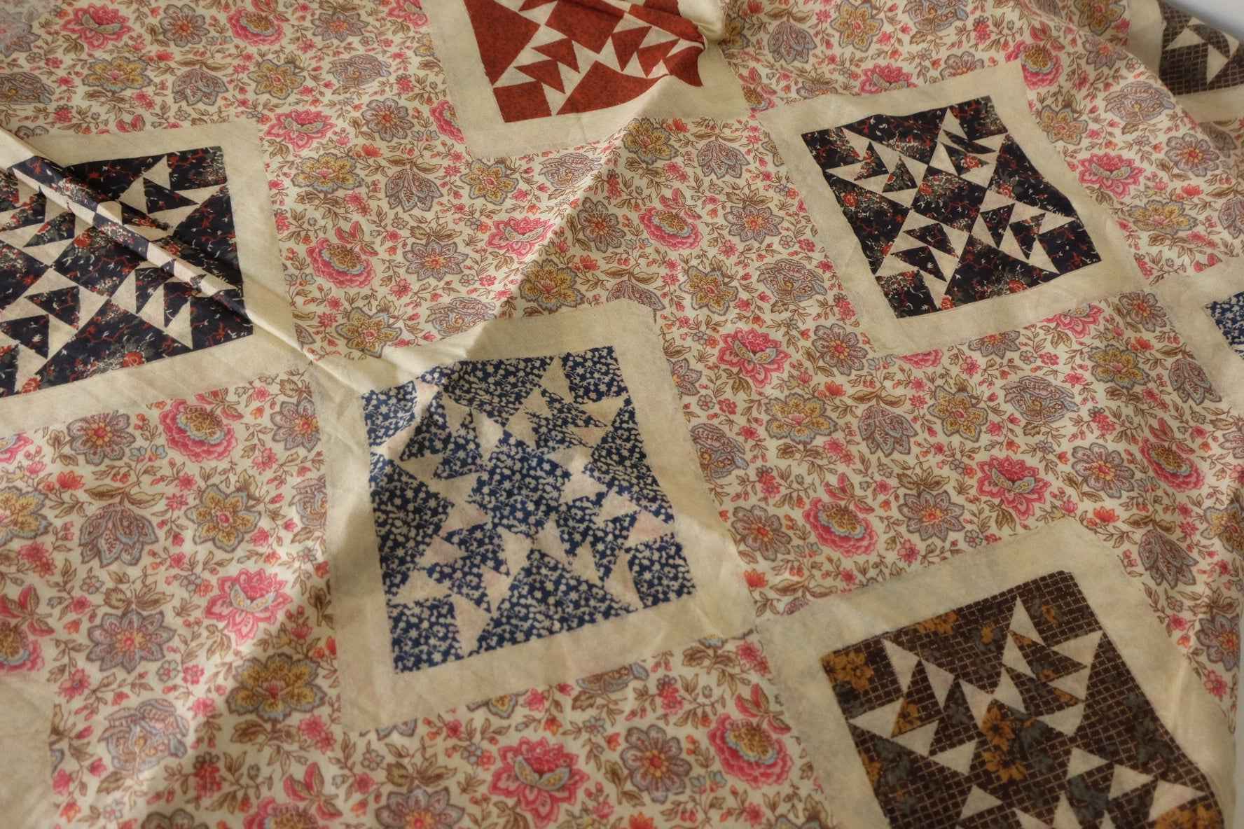 Vintage Quilt Patchwork Cotton Fabric – 2.8 yd