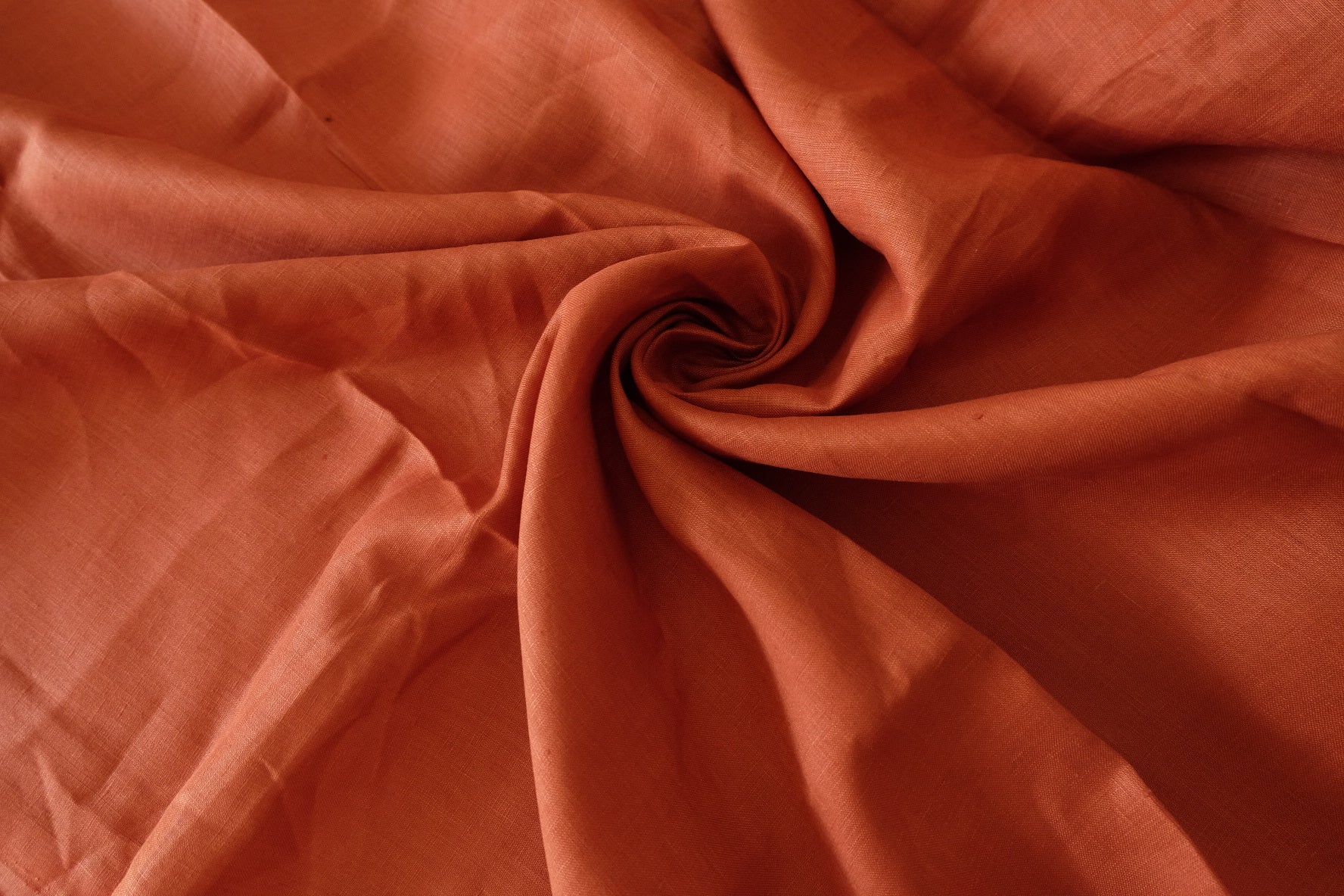 Heavy 17s Pure Linen Fabric in Rust Orange - 2.2 yd
