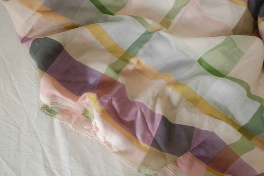 Pastel Yarn-Dyed Cotton Check Fabric – 2.2 yd