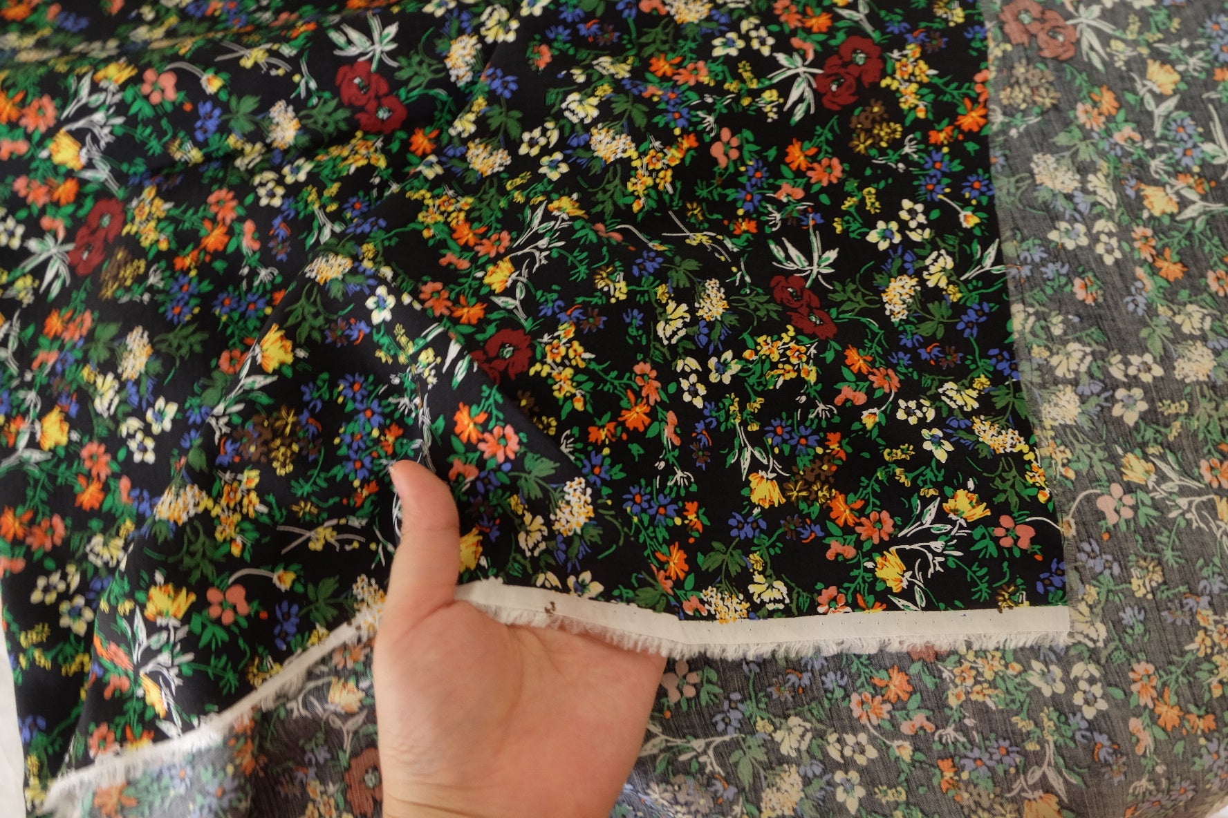 Dark Garden Floral Tencel  Fabric – 3.3 yd