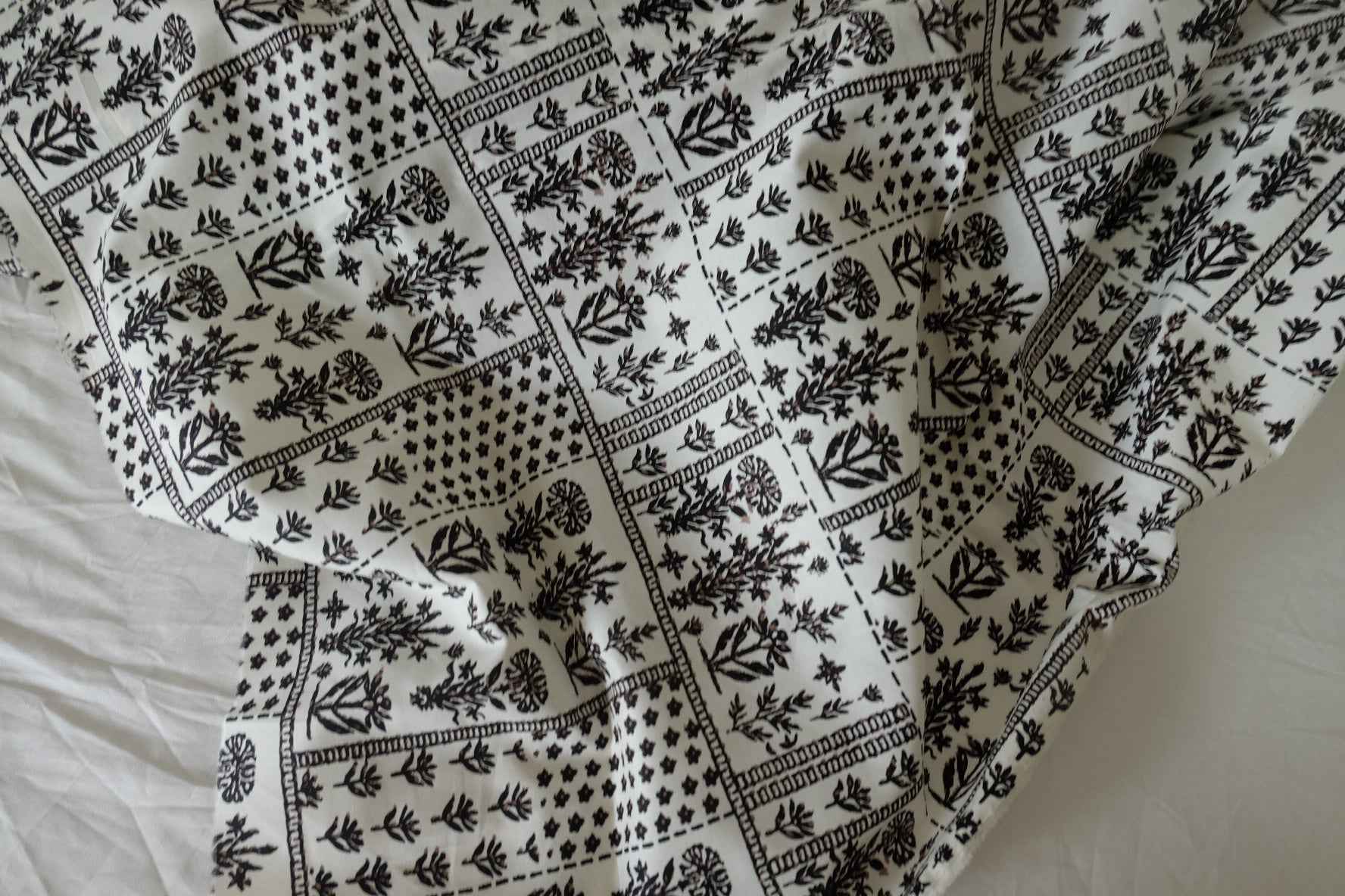 Black Patchwork Botanical Cotton Poplin — 3.28 yd