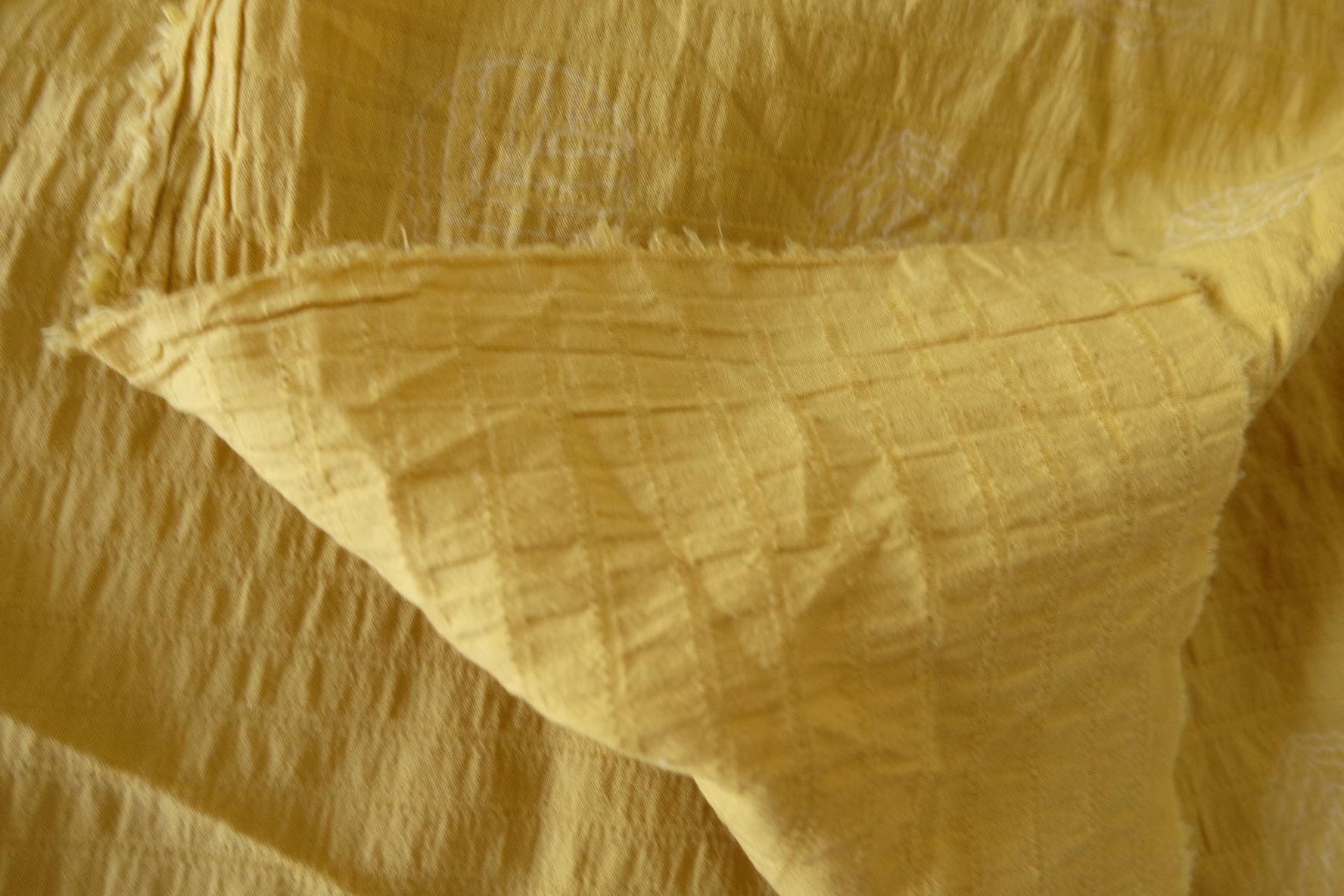 Mustard Textured Cotton Fabric – 1.6 yd