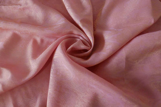 Iridescent Pink Jacquard Satin Fabric – 3.3 yd