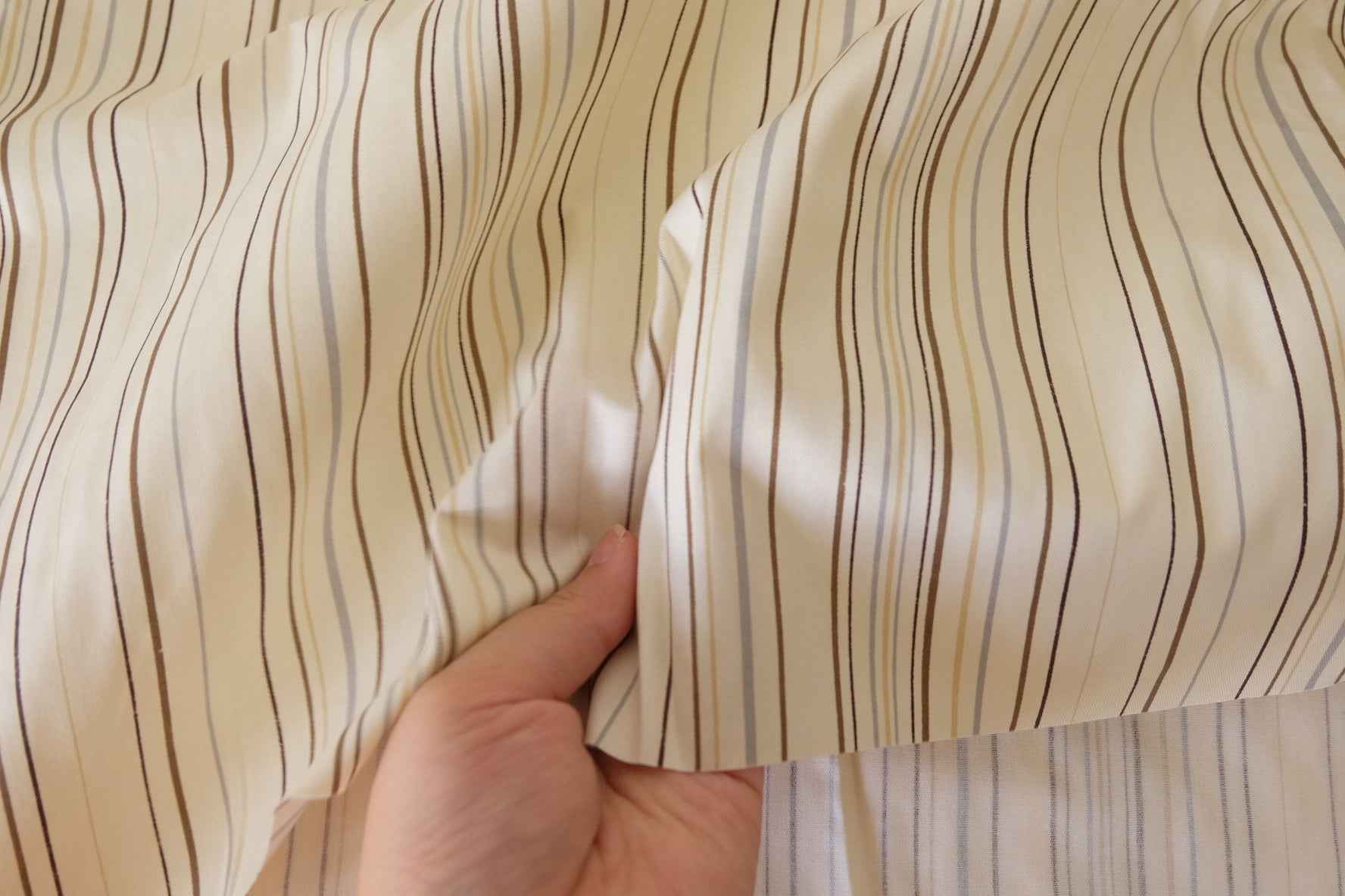 High Density Cotton Poplin Stripe Fabric – 2.2 yd