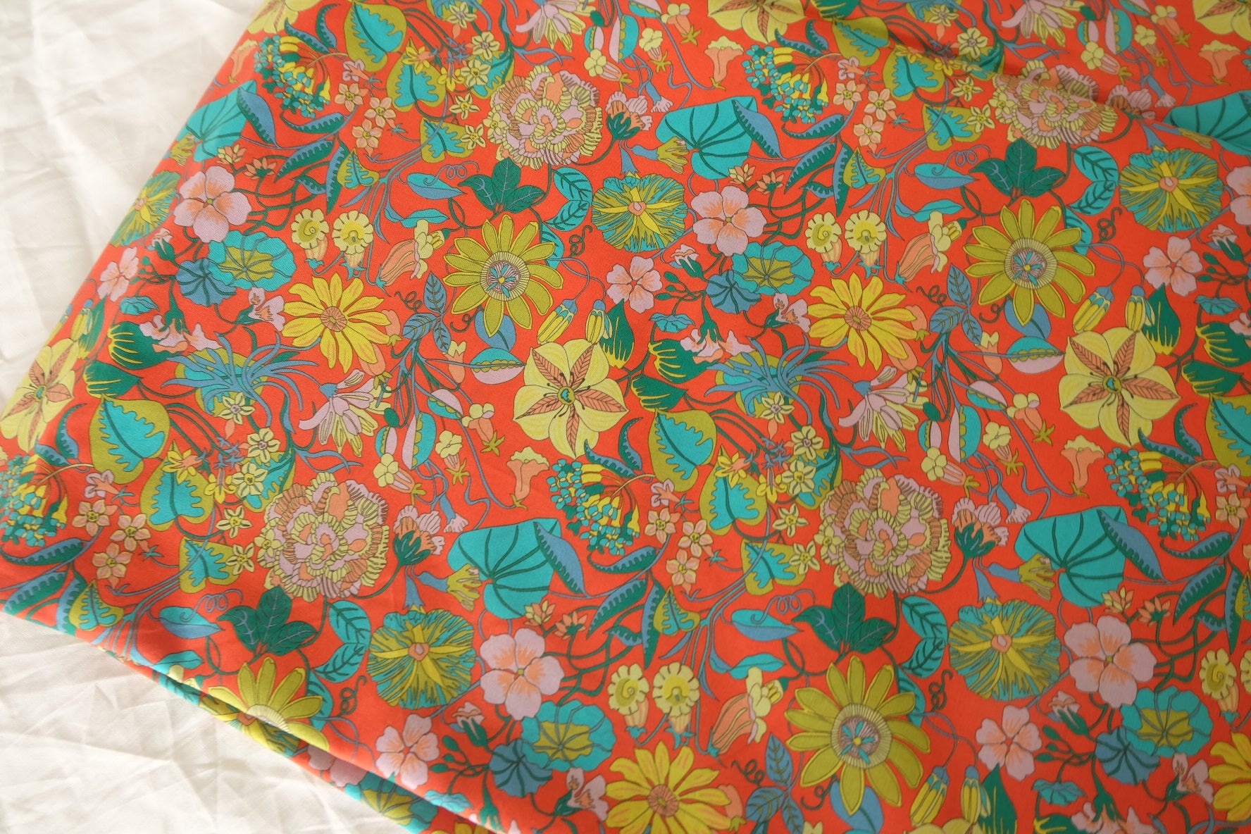 Coral Tropics Silky Cotton Lawn – 2.30 yd