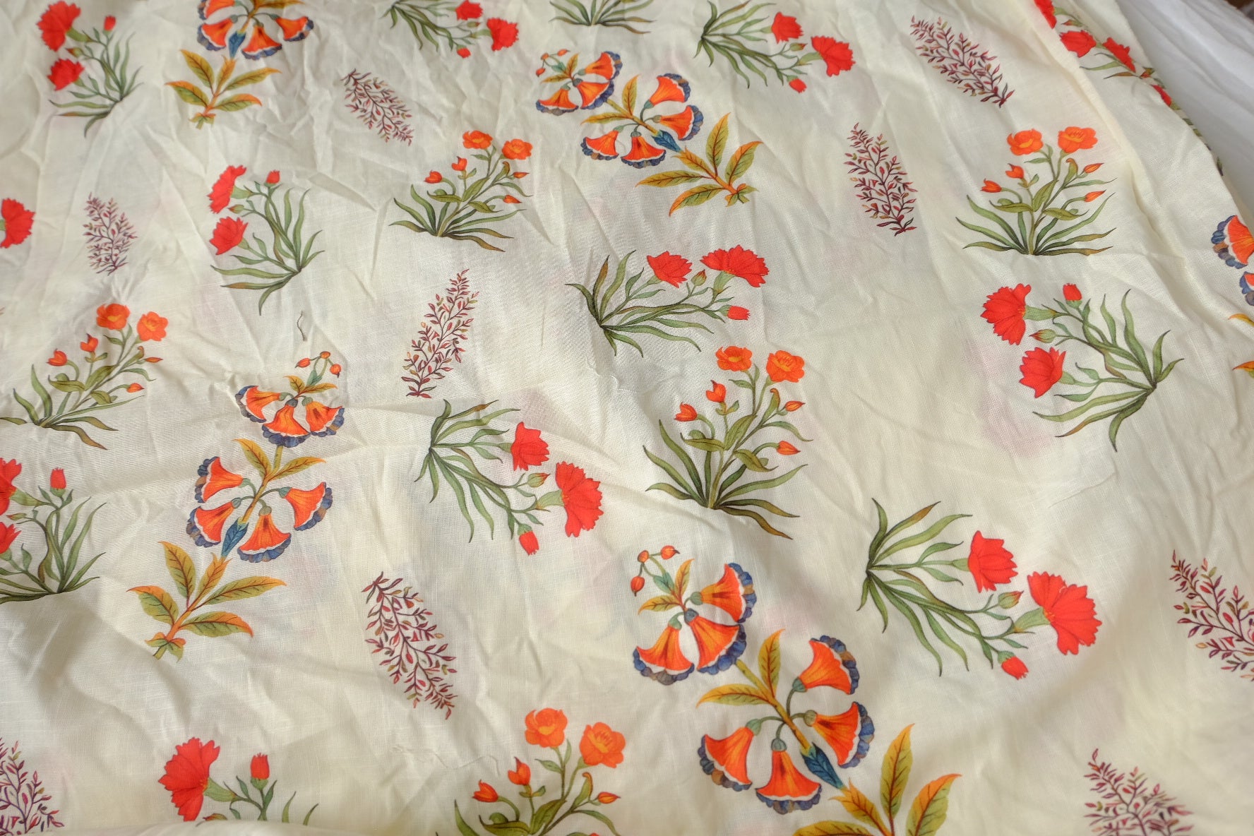 Botanical Linen Cotton Print, 1.97 Yards
