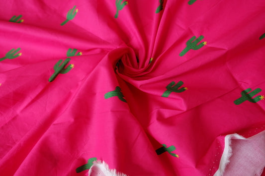 Hot Pink Cactus Crisp Cotton Poplin — 2.73 yd