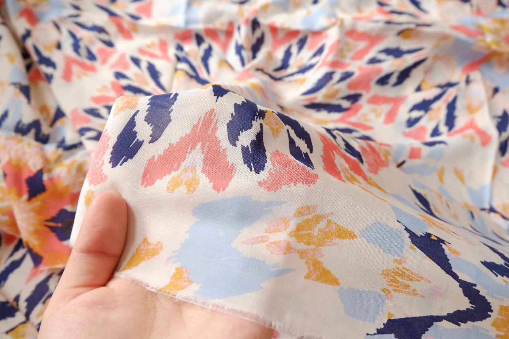 Kaleidoscope Floral Silky Rayon Fabric - 3.28 yd