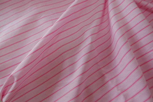 Pink Pinstripe Silky Cotton Poplin – 2.2 yd