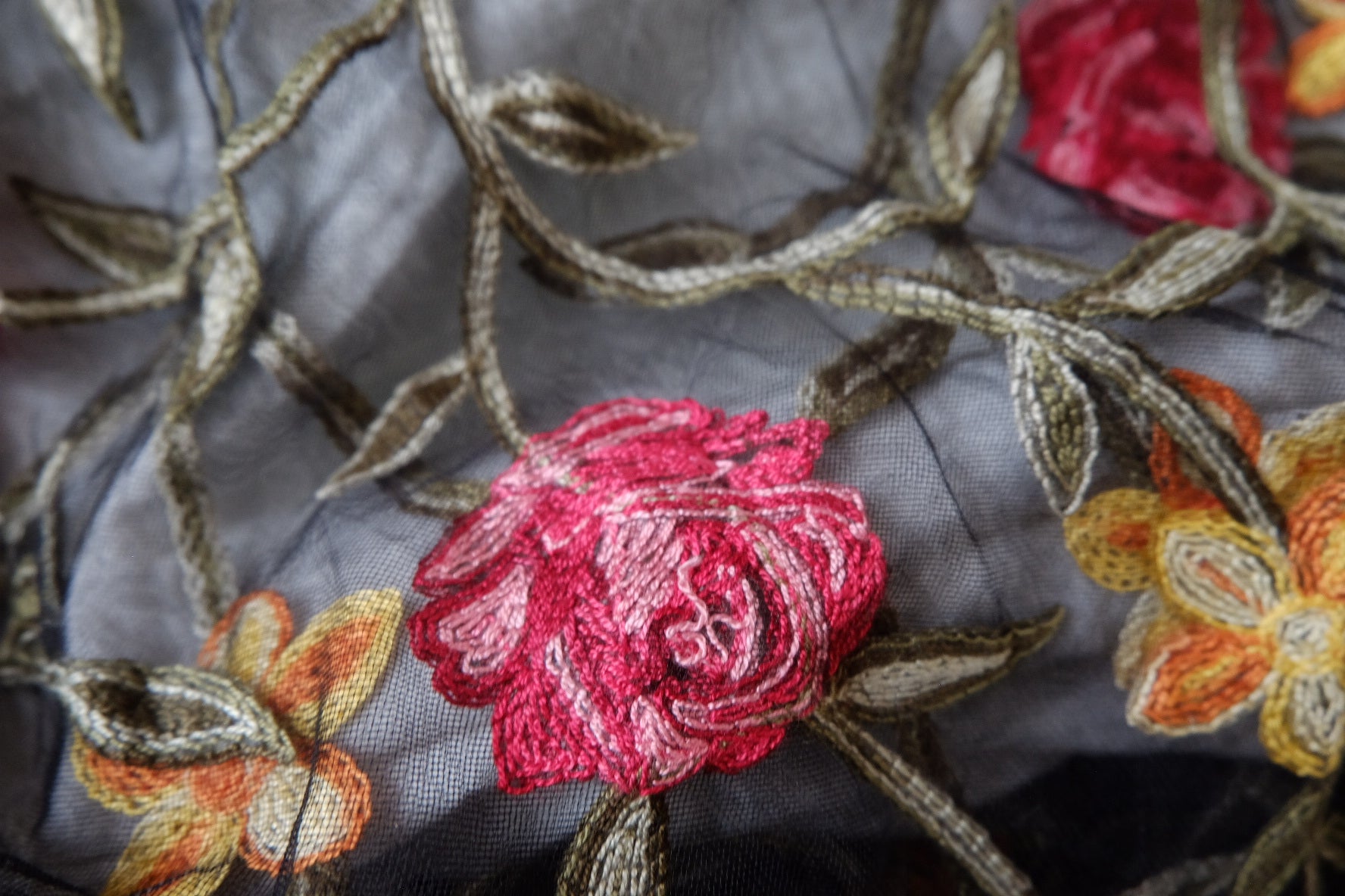 Heavy Embroidered Wide Tulle for Occasion Dresses 1.6 Yards