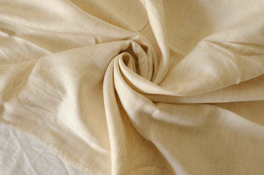 Natural Herringbone Textured Tencel Linen Blend Fabric – 2.19 yd Piece