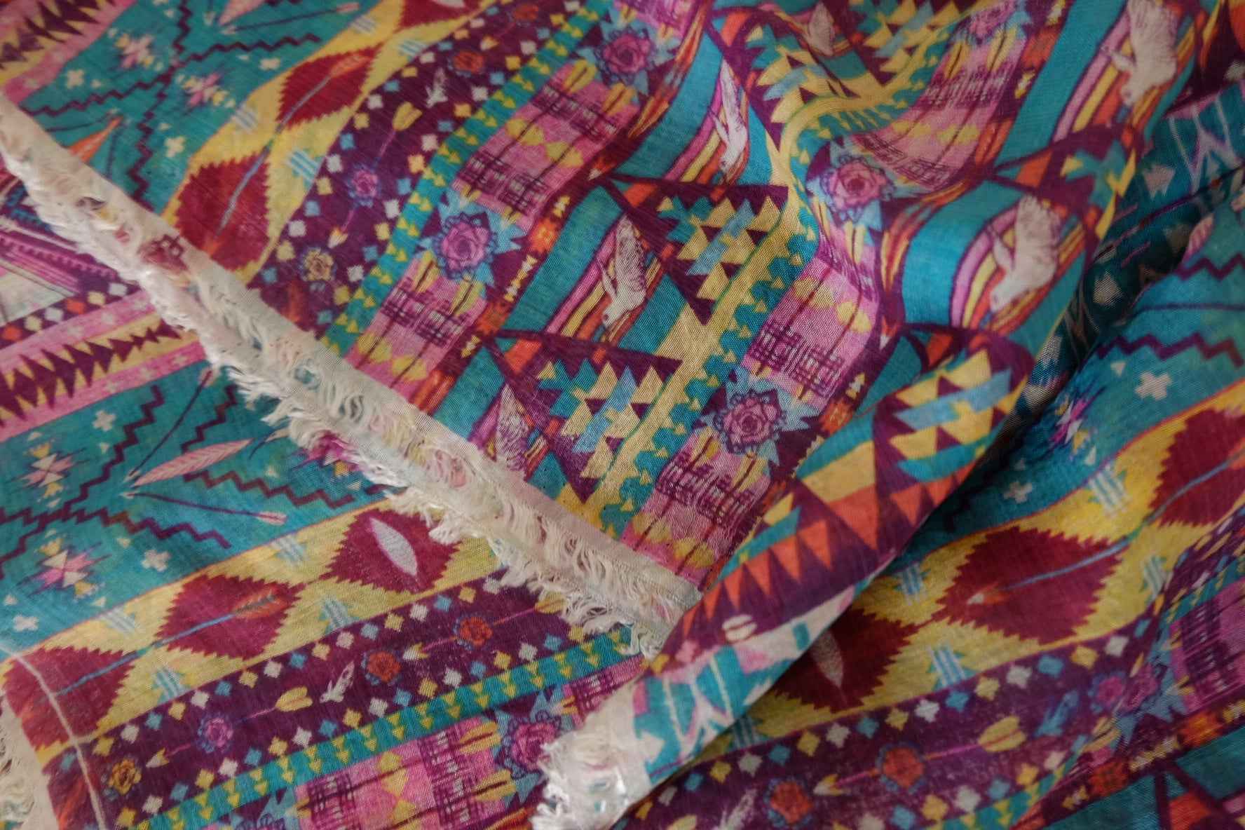 Bohemian Stripe Lightweight Tencel-Cotton Fabric – 1.6 yd