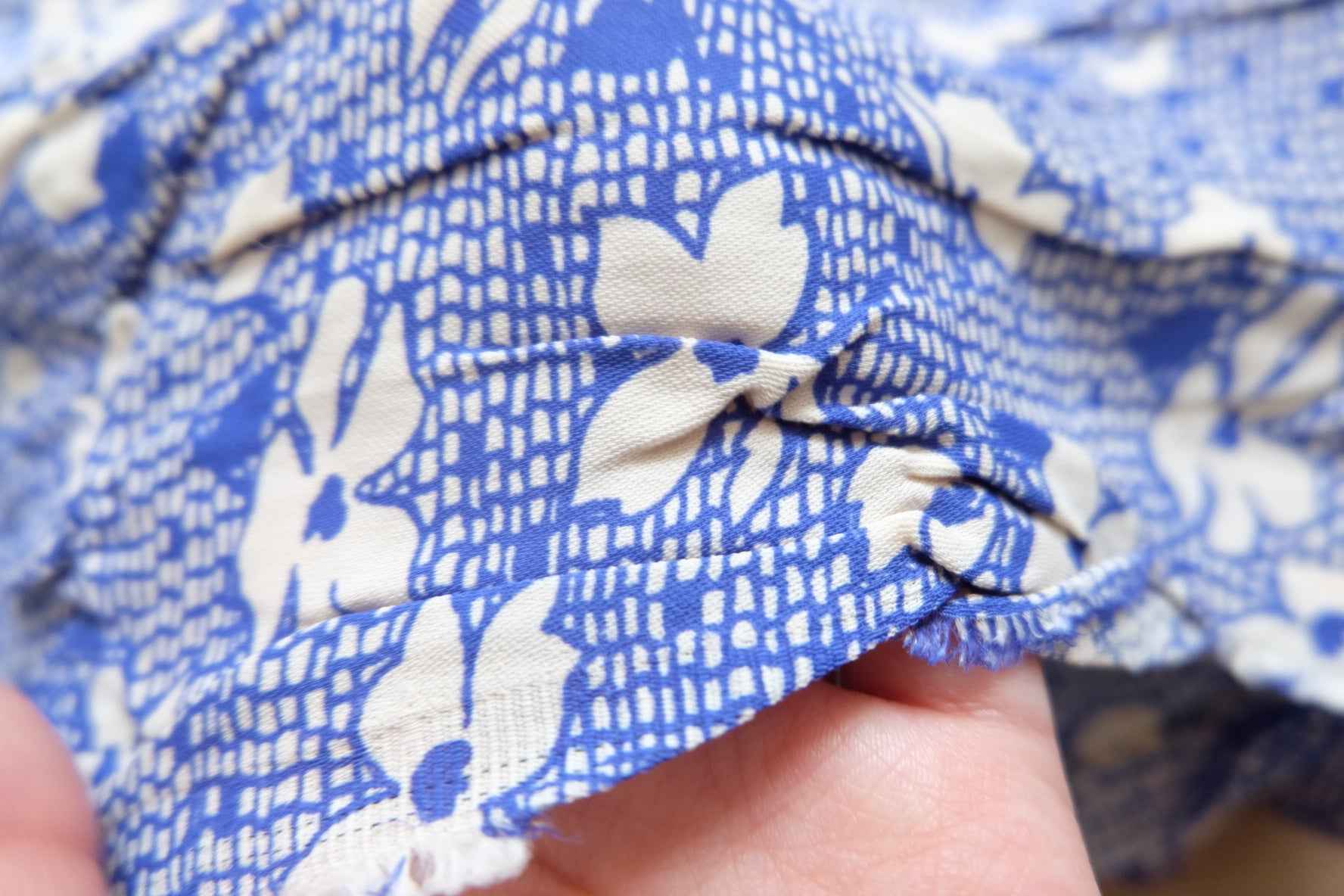 Blue Floral Cupro Fabric — 2.2 yd