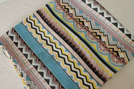 Geometric Stripe Linen Cotton Fabric – 1.7 yd