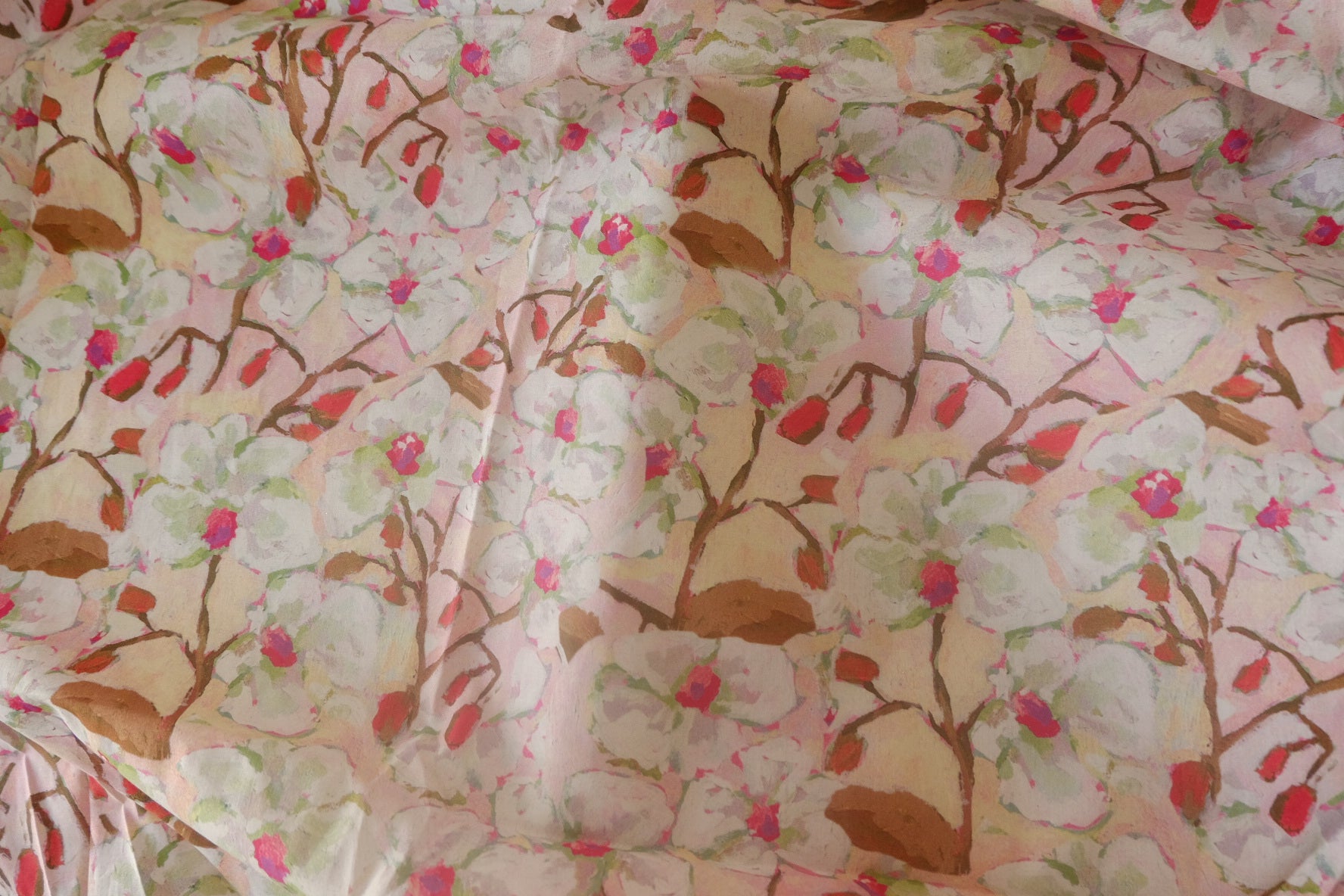 Blush Painterly Blossom Cotton – 3.8 yd