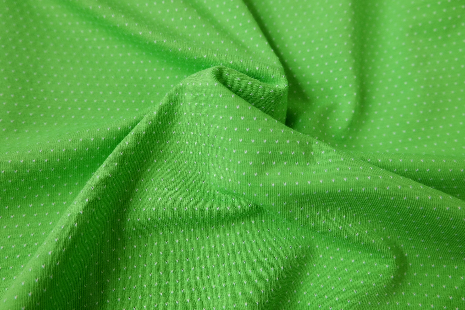 Lime Green Cotton Stretch Knit Fabric, 2.19 Yards