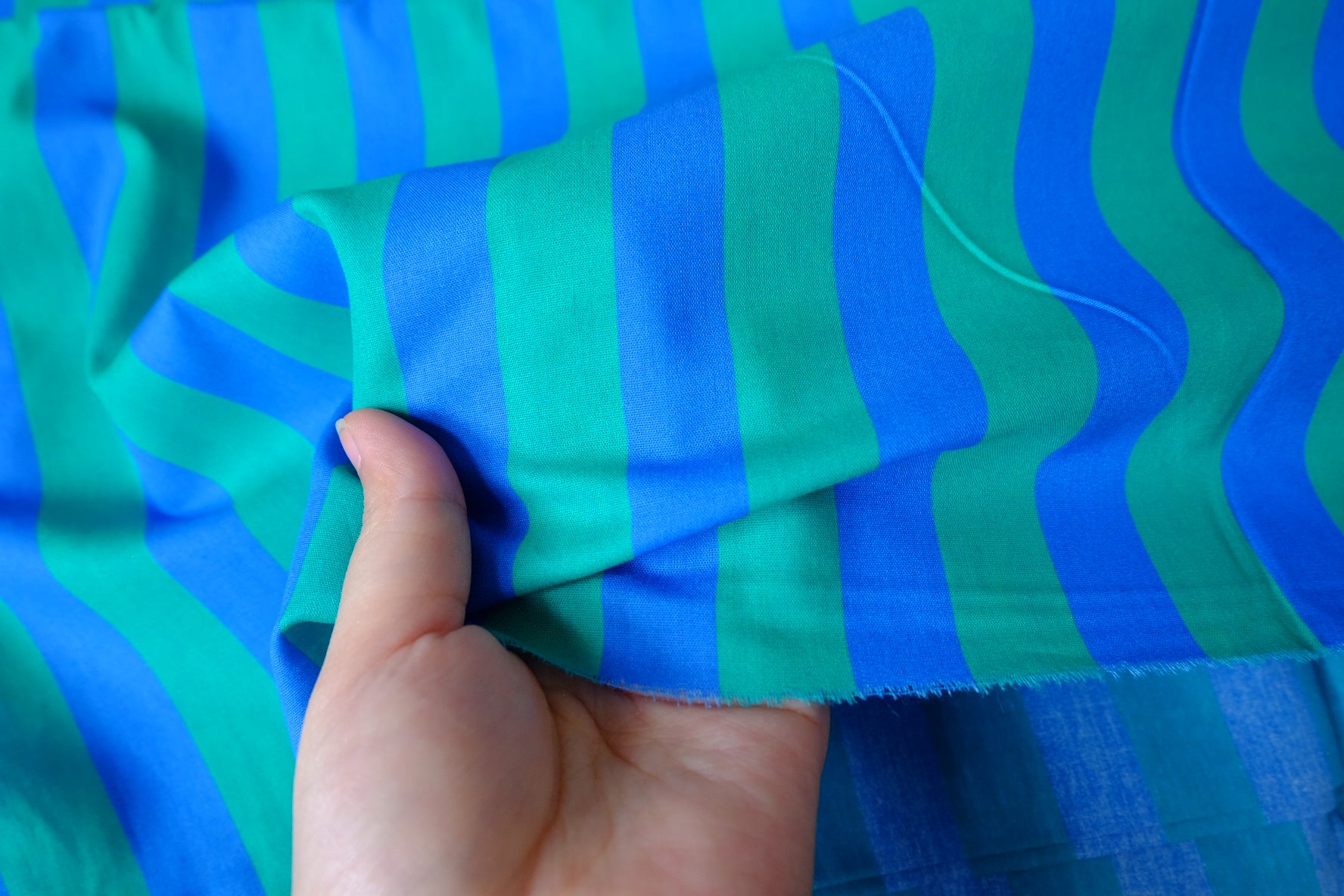 Playful Wide Stripe Cotton Poplin — 2.19 yd