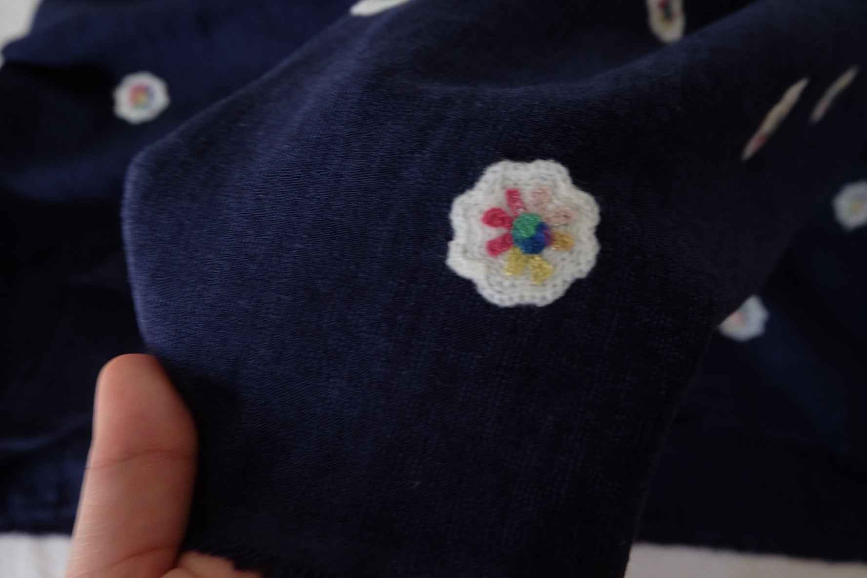 Soft Embroidered Cotton Linen Blend Fabric  – 1.6 yd