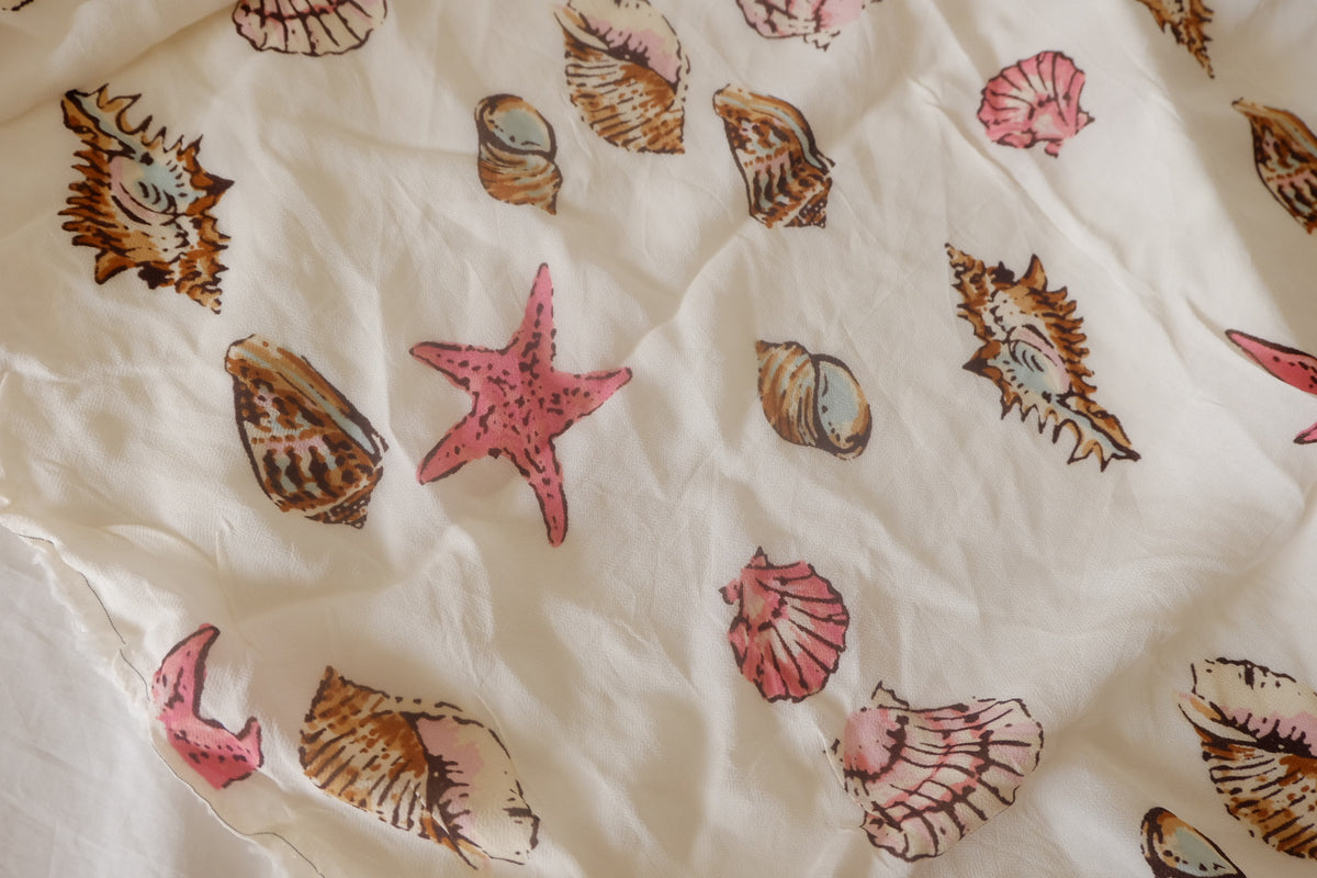 Seashell Print Viscose Crepe – 2.4 yd