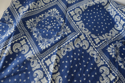 Navy Paisley Bandana Cotton Poplin – 2.2 yd