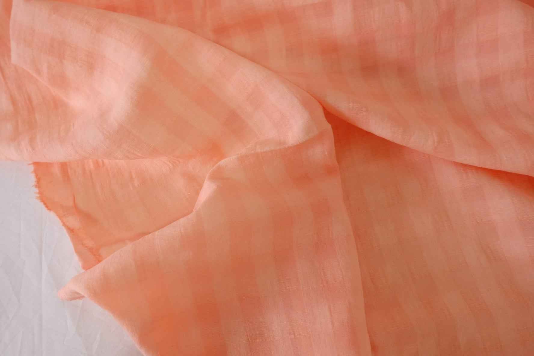 Textured Linen Cotton Woven Check Fabric – 1.8 yd