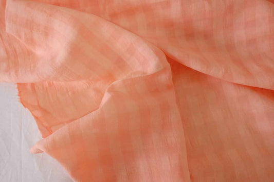 Textured Linen Cotton Woven Check Fabric – 1.8 yd