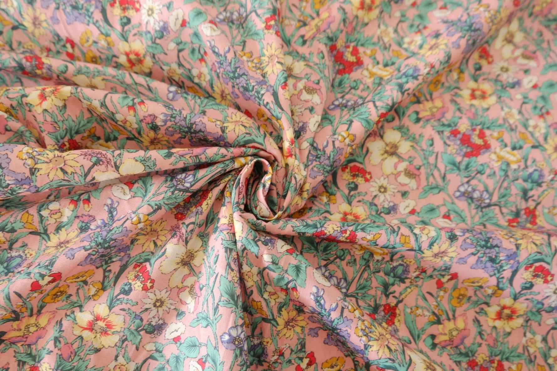 Pink Garden Cotton Poplin Fabric – 2 yd