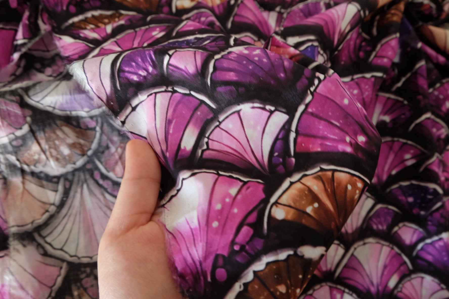 Purple Shell Scale Cotton Lawn Fabric – 2.2 yd
