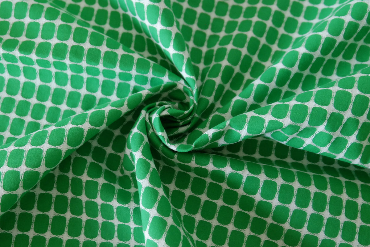 Emerald Grid Embroidered Cotton – 2.2 yd