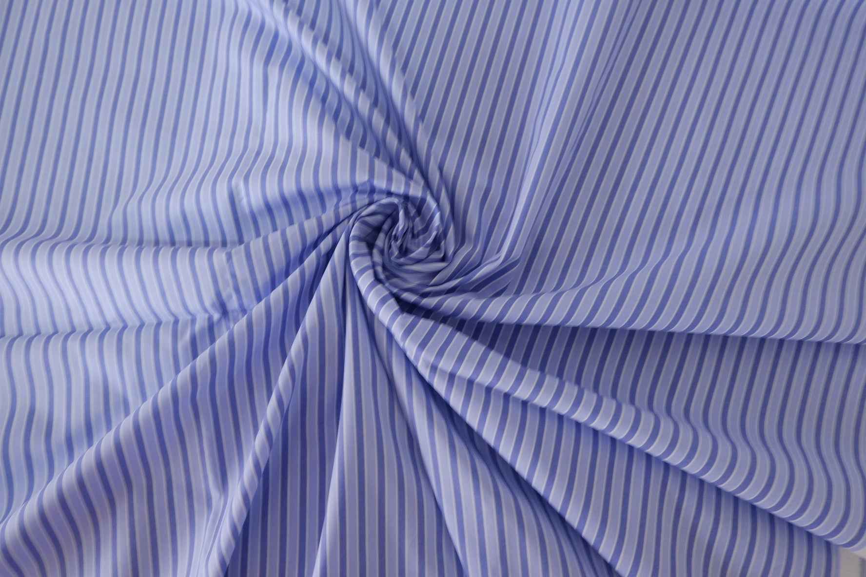 Sky Blue Pinstripe Crisp Cotton Poplin – 2.2 yd