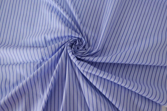 Sky Blue Pinstripe Crisp Cotton Poplin – 2.2 yd