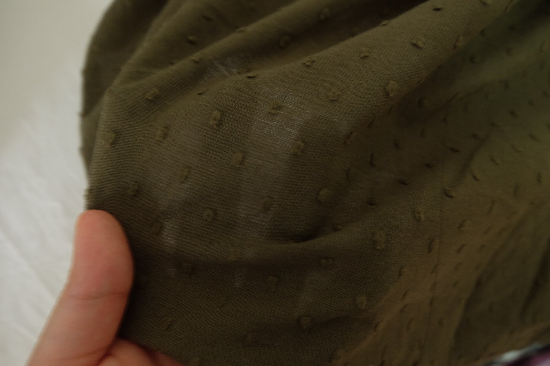 Olive Clip Dot Linen Cotton Blend Fabric – 2.2 yd