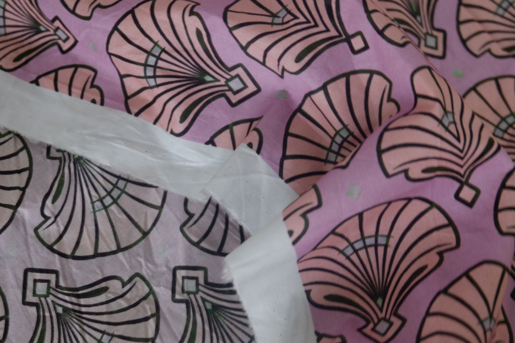 Pink Art Deco Shell Cotton Lawn – 2.7 yd