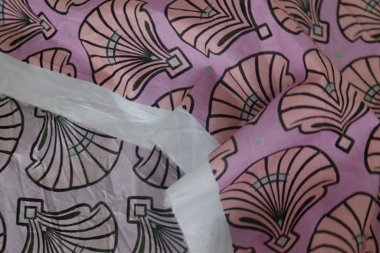 Pink Art Deco Shell Cotton Lawn – 2.7 yd