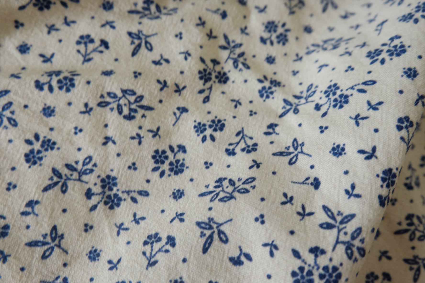 Sandwashed Floral Linen Cotton Fabric – 2.2 yd