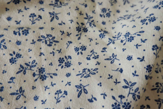 Sandwashed Floral Linen Cotton Fabric – 2.2 yd