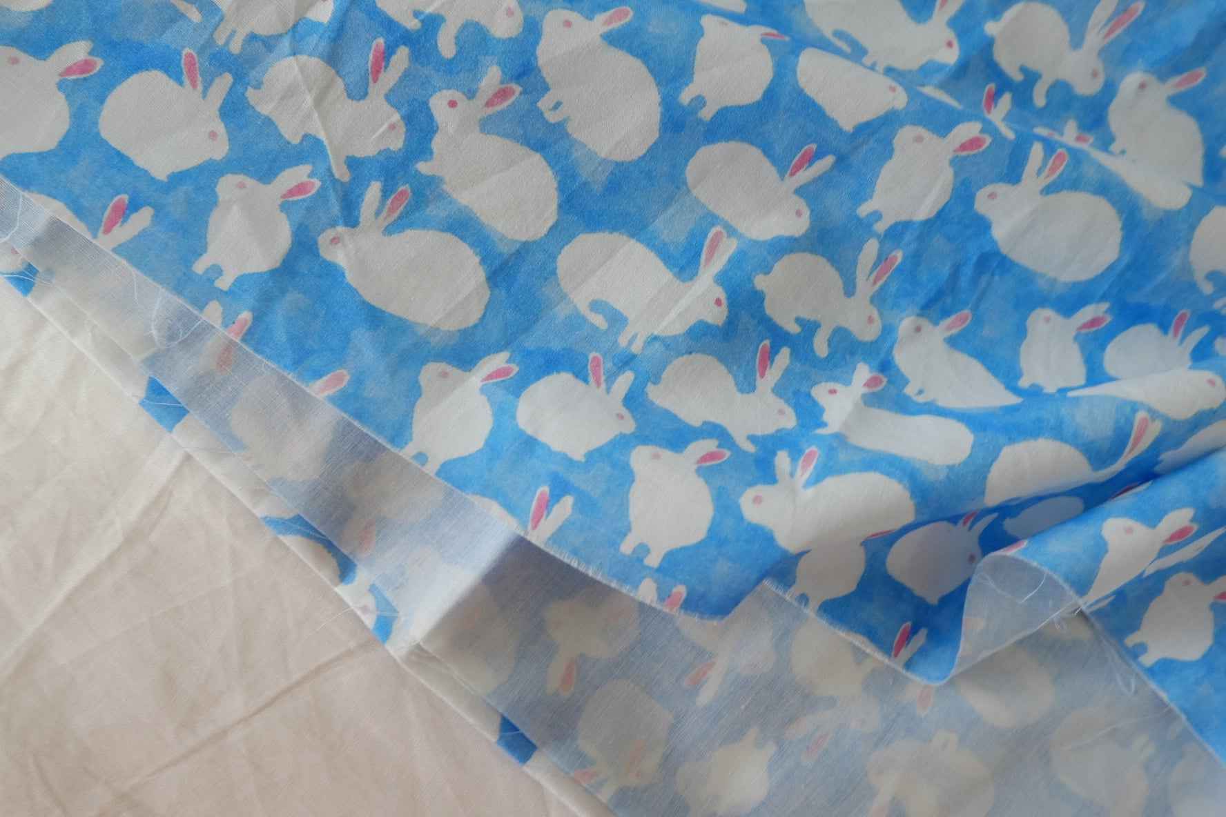Blue Bunny 60s Cotton Poplin Fabric – 2.2 yd