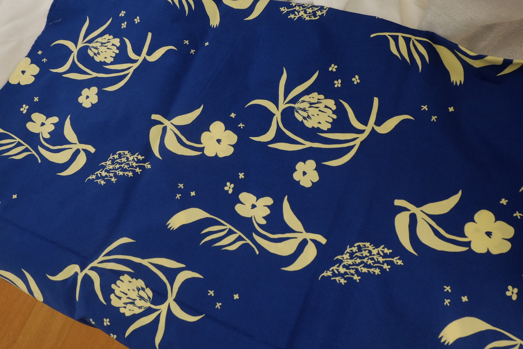 Cobalt Floral Cotton Poplin – 3.3 yd
