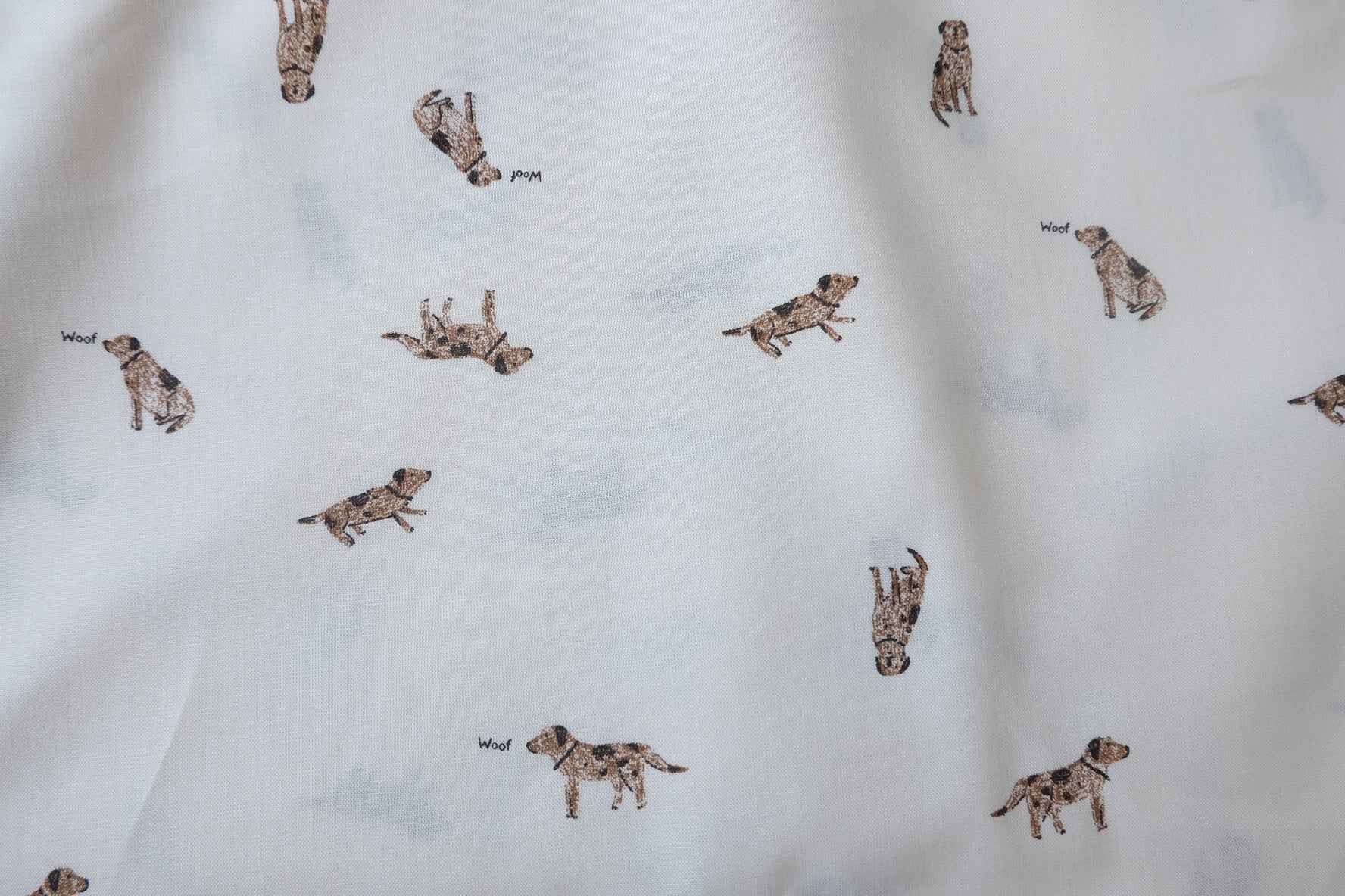 Playful Puppy Cotton Fabric, Lightweight Soft Summer Weight, 3.28 Yards