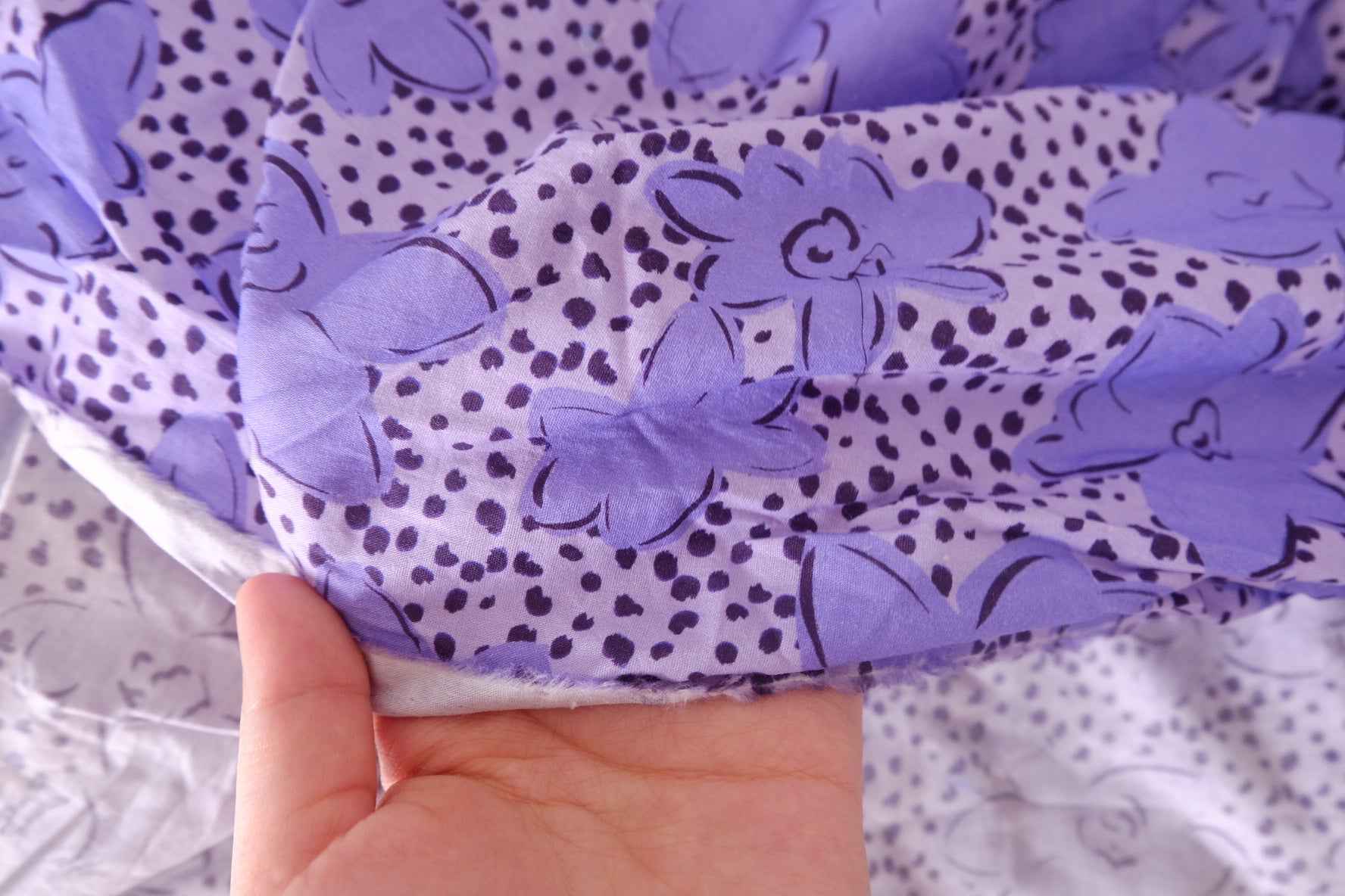 Purple Abstract Floral Cotton Fabric – 3.8 yd