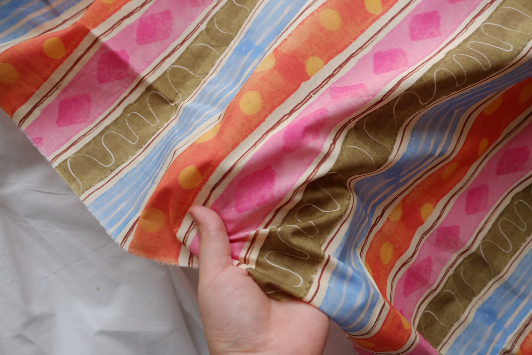Playful Watercolor Stripe Cotton Lawn – 2 yd