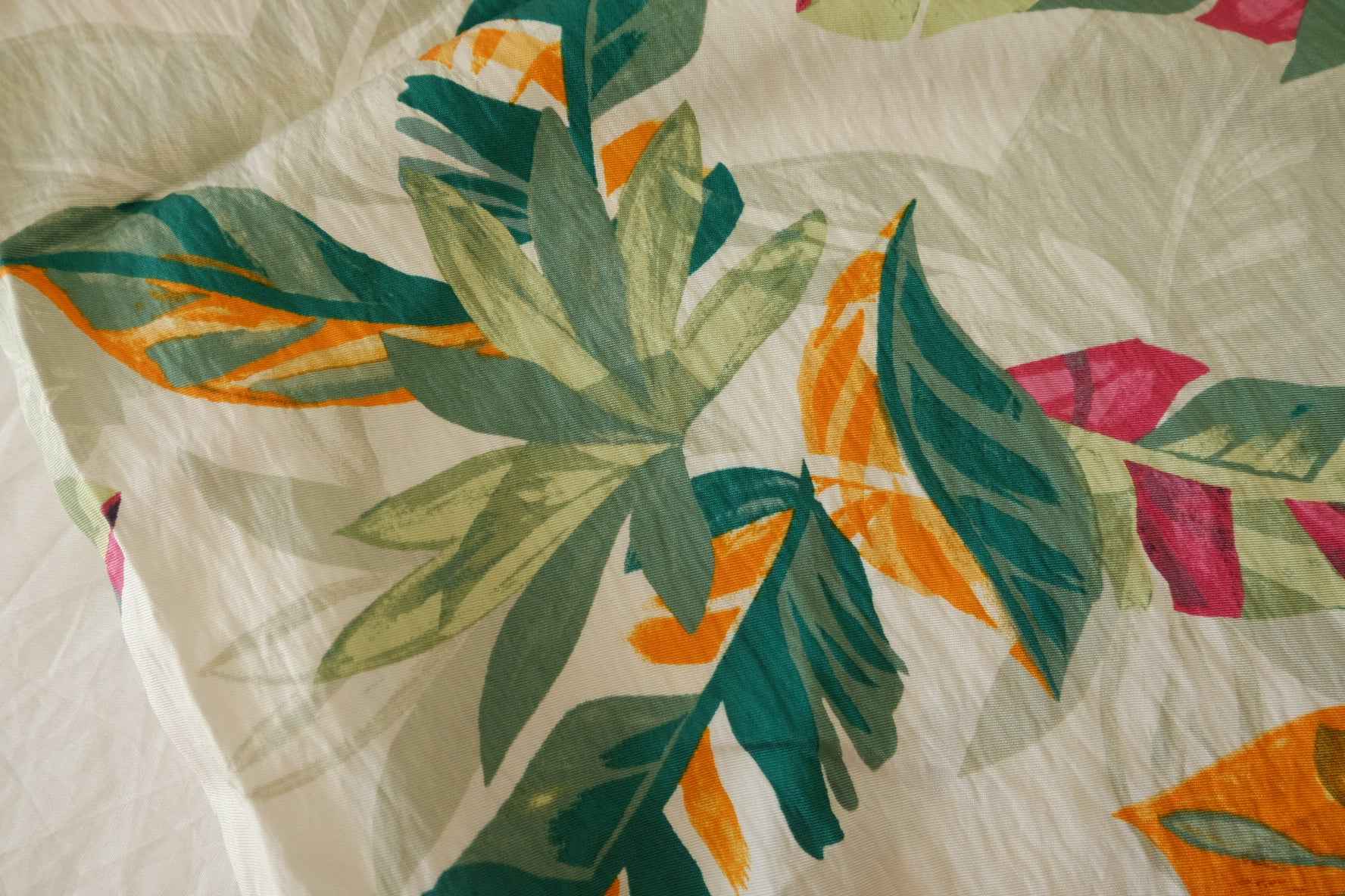 Textured Tropical Leaf Tencel Cotton Fabric – 3.3 yd
