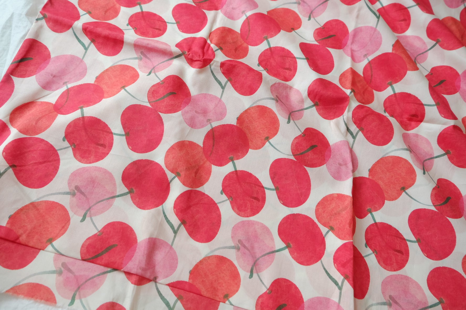 Watercolor Cherry Ultra-Light 80s Cotton Lawn — 1.64 yd