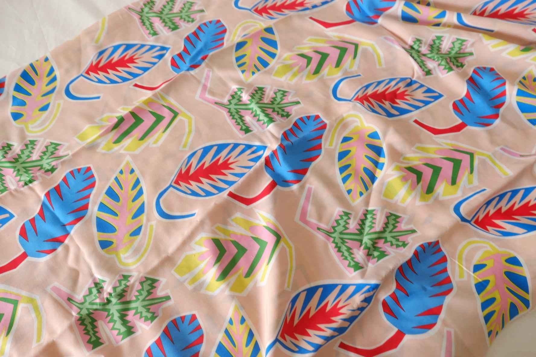 Colorful Tropical Leaf Lyocell Fabric – 2.2 yd