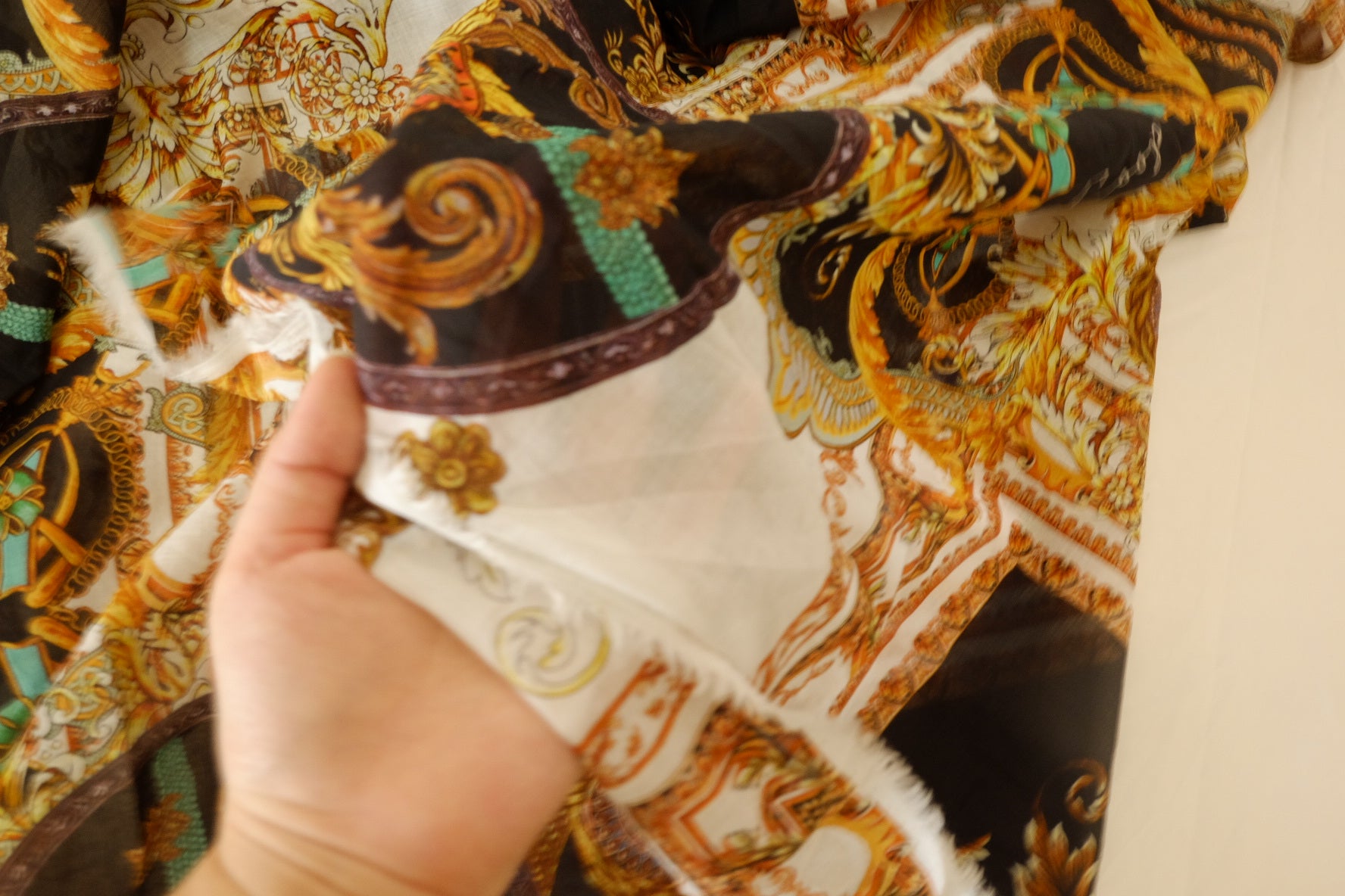 Baroque Scarf Print Lightweight Tencel Fabric – 1.6 yd