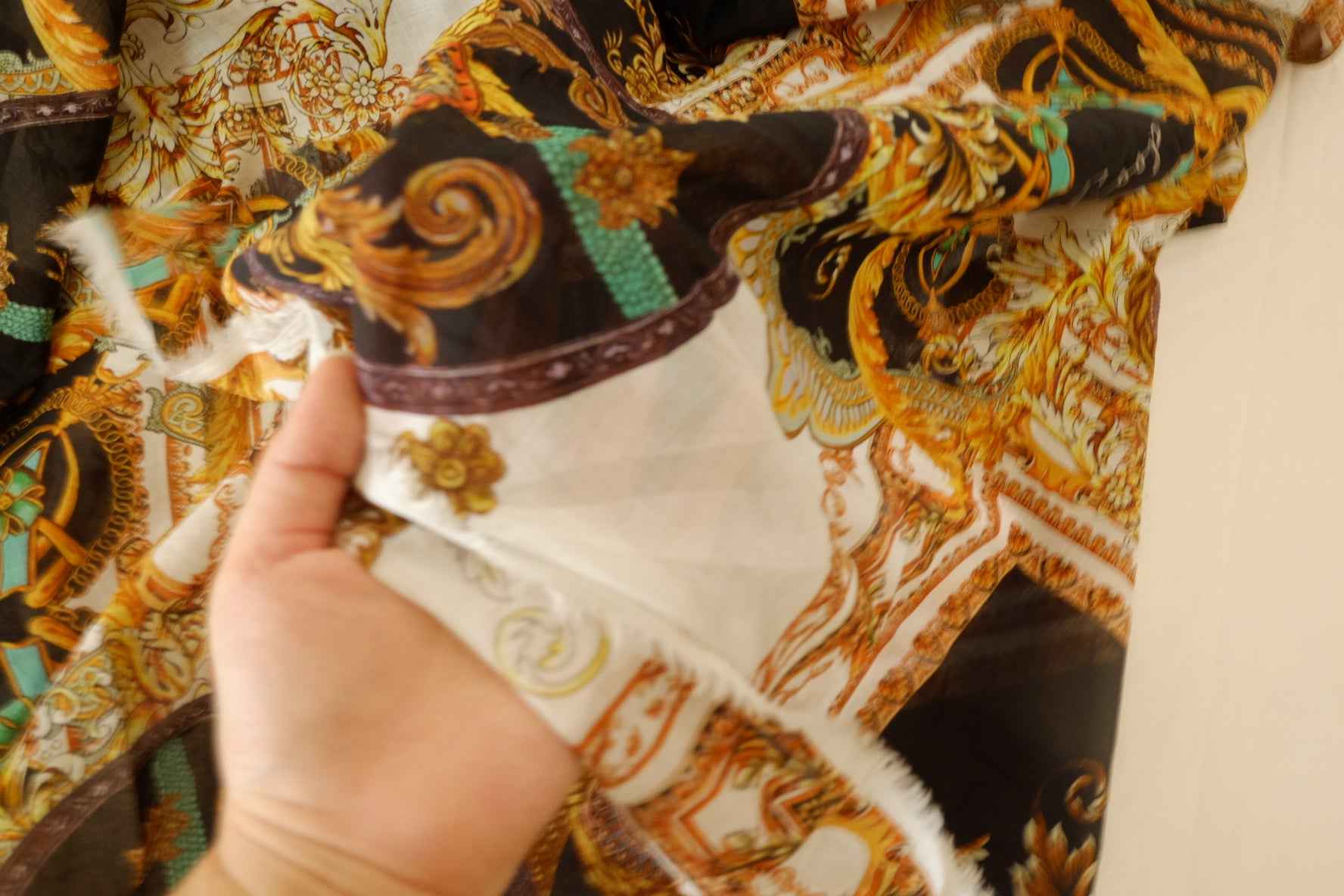 Baroque Scarf Print Lightweight Tencel Fabric – 1.6 yd