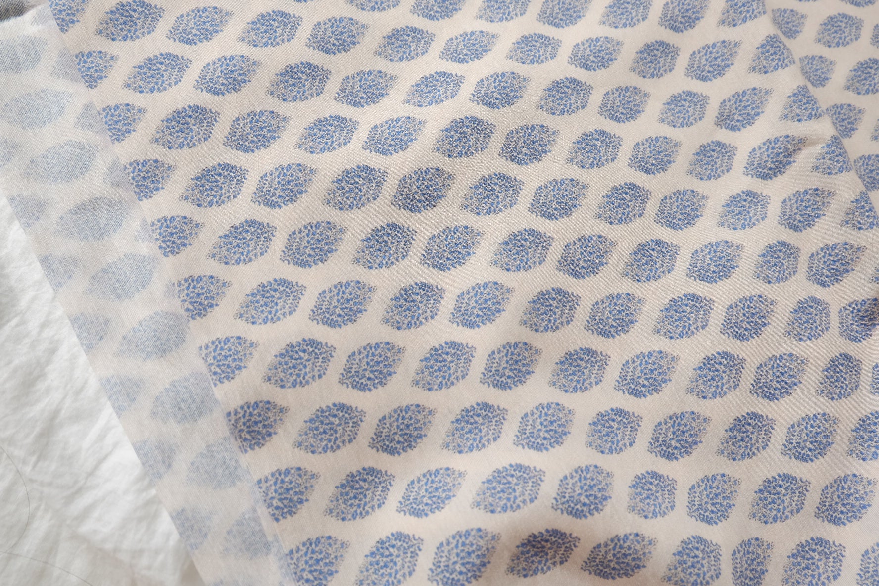 Blue Leaf Cotton-Nylon Shirting Fabric — 2.19 yd