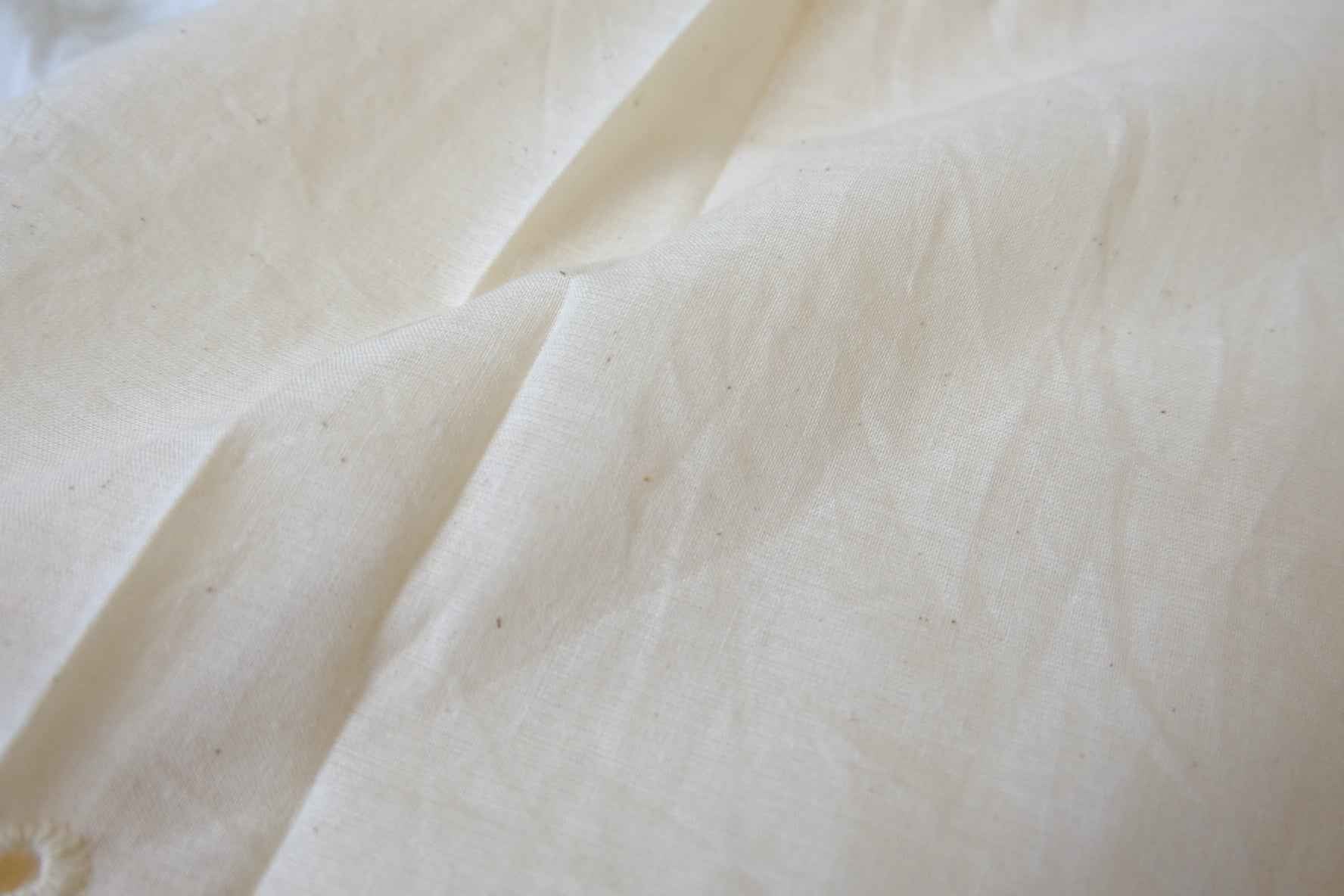 Natural Cotton Eyelet Embroidery Border Fabric — 2.95 yd
