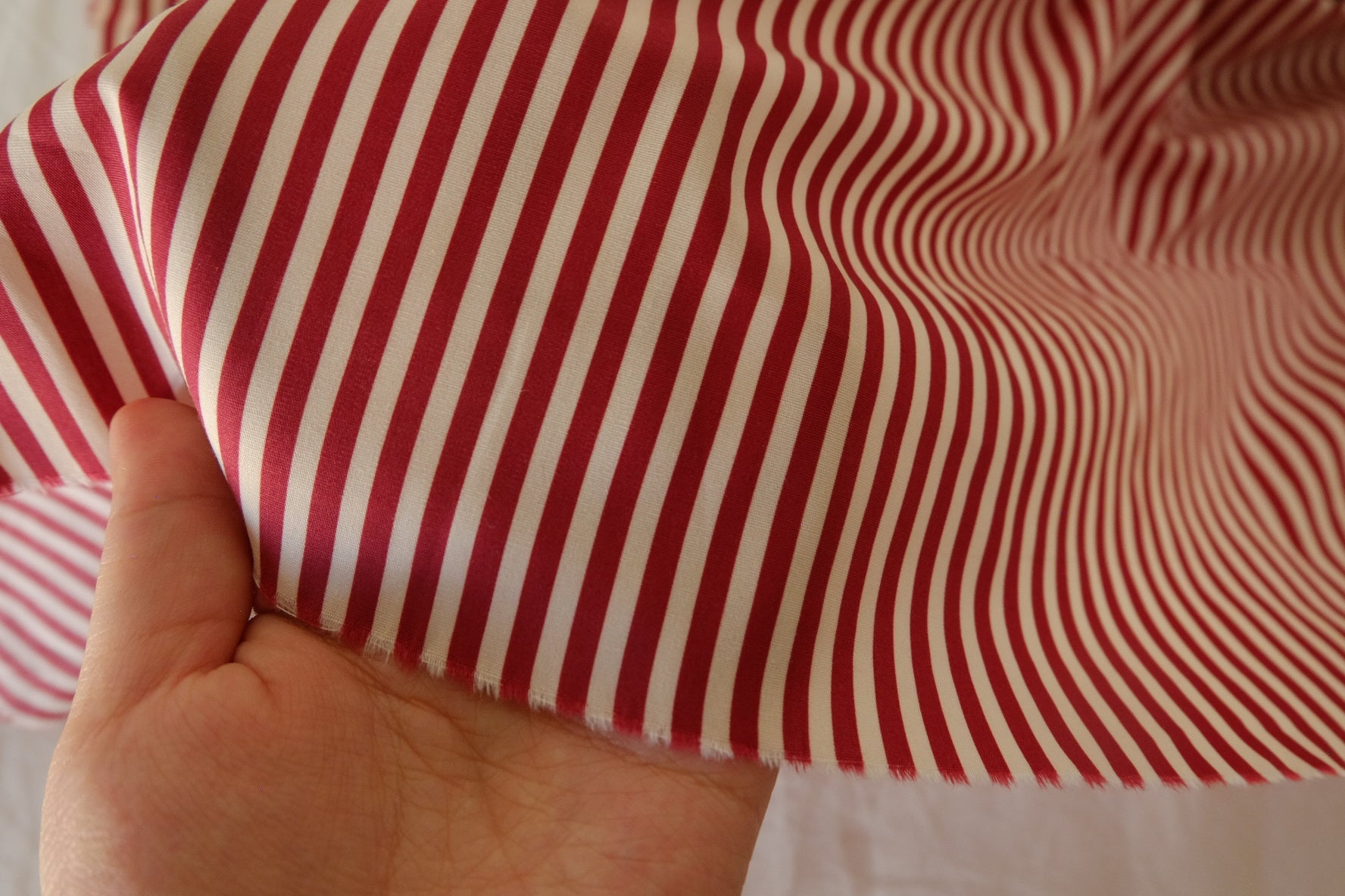 Red Stripe Yarn-Dyed Cotton Poplin Fabric – 2.2 yd