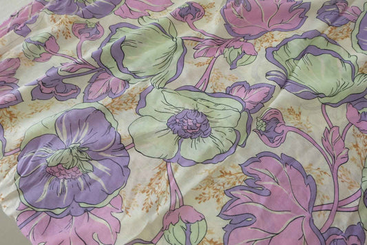 Soft Slub Cotton Rayon Floral Fabric – 3.3 yd